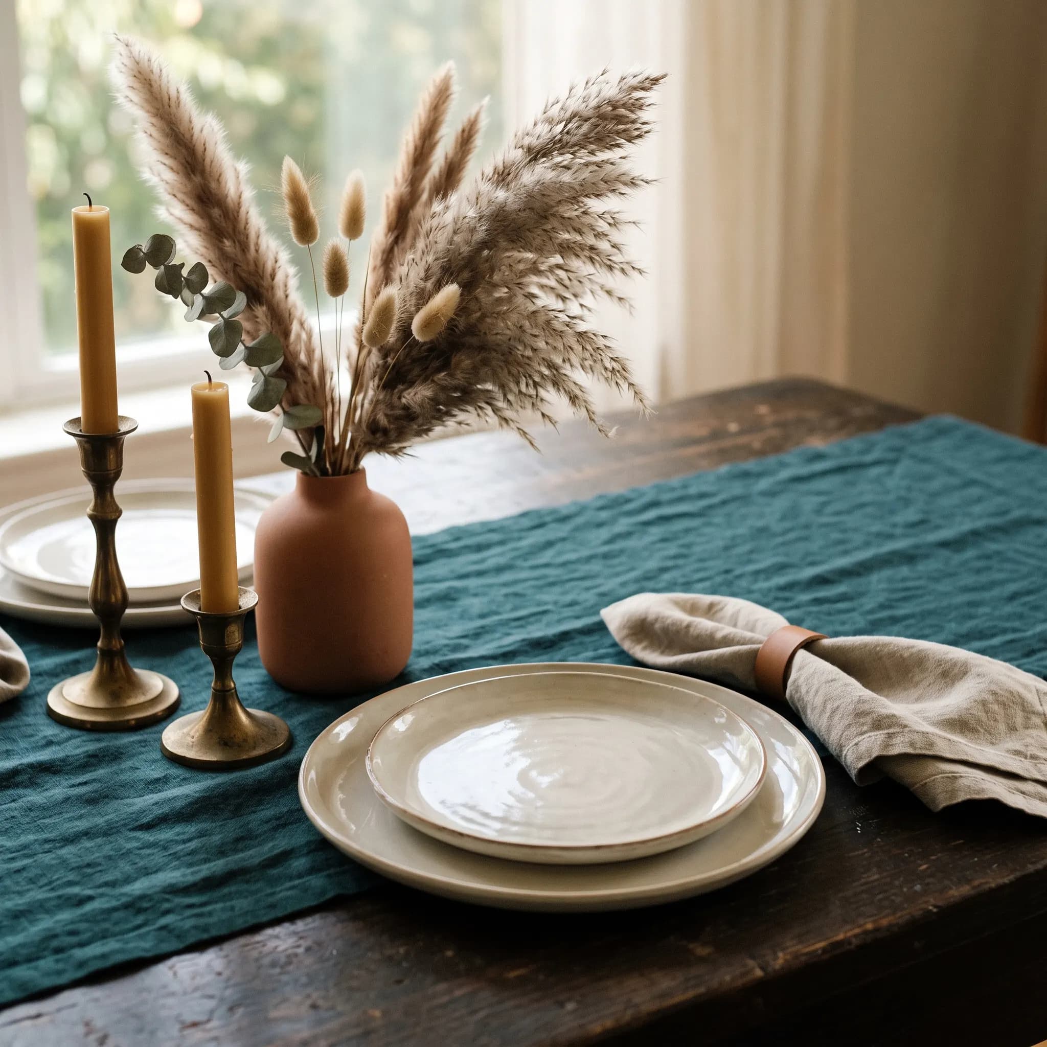 Detalhes de decoração e materiais naturais